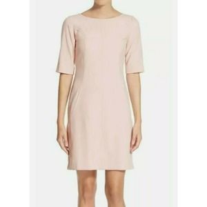 TAHARI Women's A-Line Dress Blush Pink Sz 6, Exposed Zipper, Front Pocke…